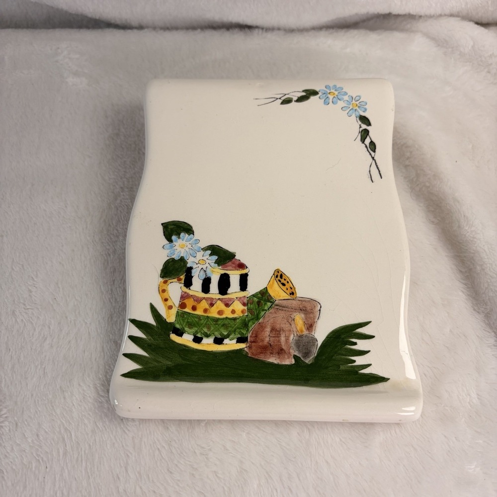 Vintage 1997 CBK LTD Ceramic Watering Can Spoon Rest Country Kitchen Cottagecore